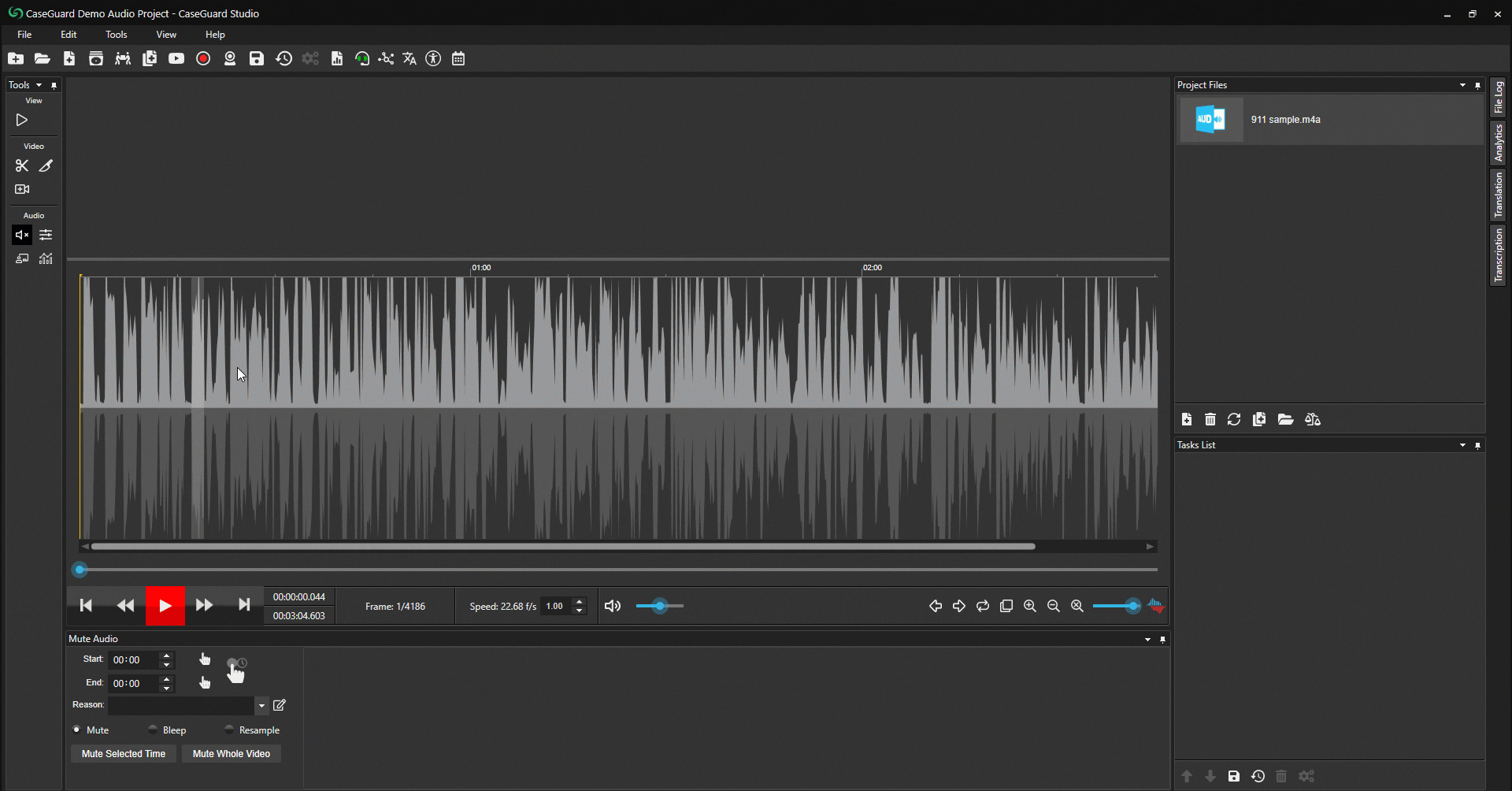 Caseguard audio redaction manual