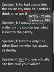 CaseGuard Transcription Confidence Level
