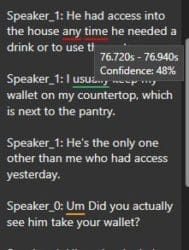 CaseGuard Transcription Confidence Level