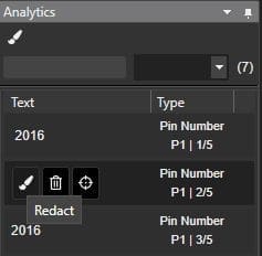 PDF Redaction Analytics List