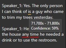 Transcription Moderate Confidence Level