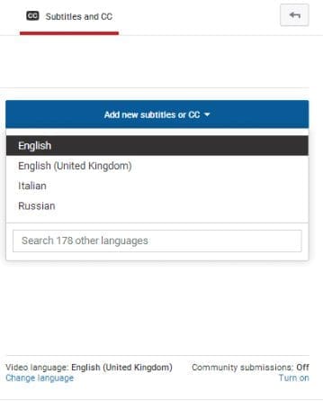 Youtube Closed Caption Options