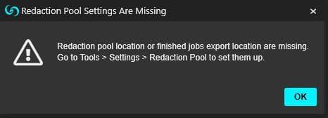 redaction-pool-settings-missing | CaseGuard redaction-pool-settings-missing