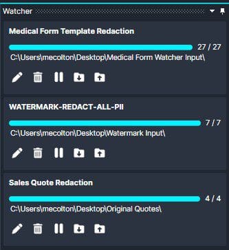 Watcher Panel Progress Bar | CaseGuard The Watcher Panel Progress Bar Shows The Status Of The Document Redaction Process.