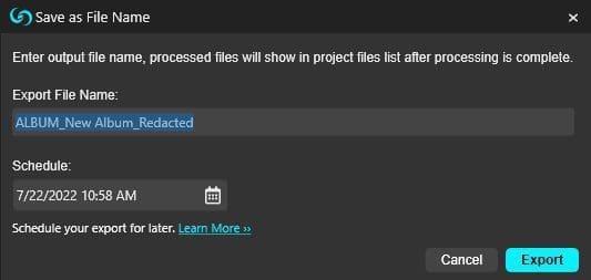 album-redaction-export-process