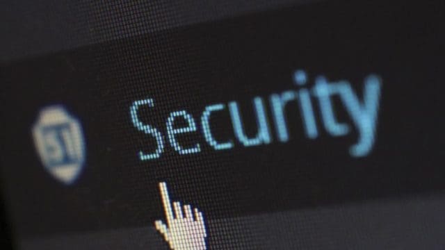 The word "Security" with a curser near by