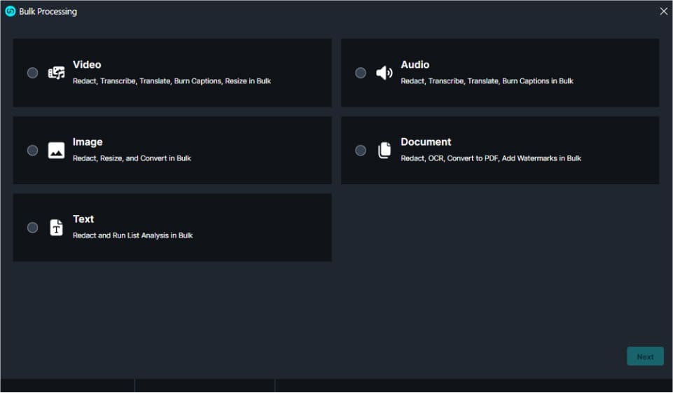 bulk preocessing video | CaseGuard