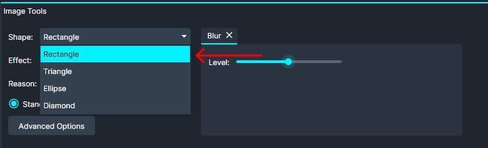 Select the rectangle shape for redaction boxes
