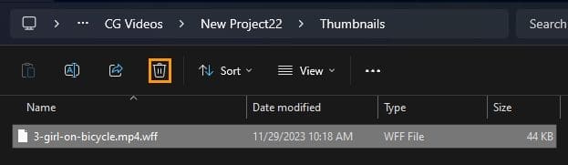 Thumbnails Delete Image