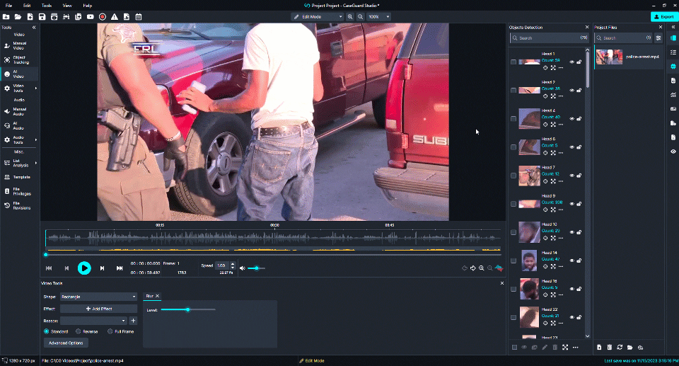 disable effect from object detection panel