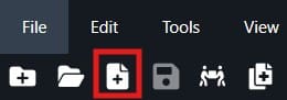 Add new medical record button in toolbar (clipboard with plus)