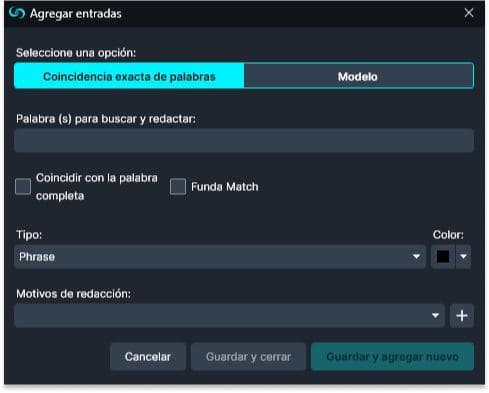 Exact Words in Spanish
