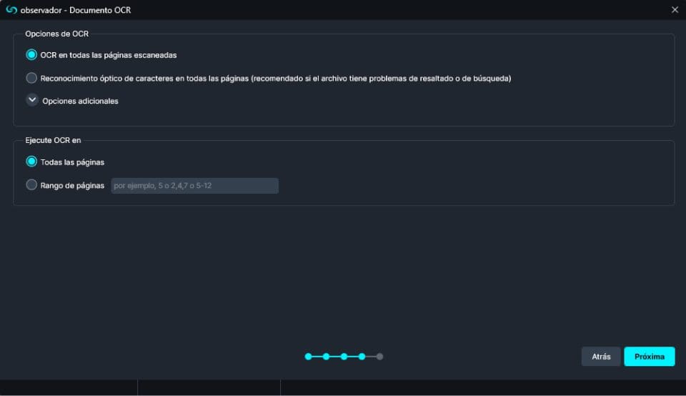 OCR options for the Watcher in Spanish