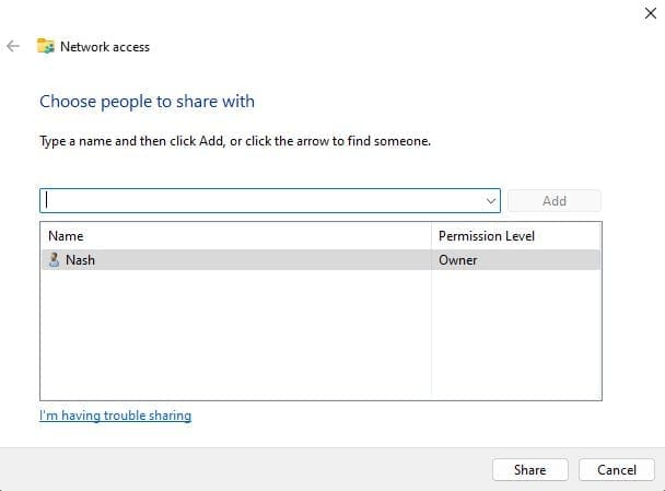 Choose who to share redaction pool with in file explorer