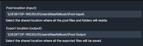 Redaction Pool input and output boxes