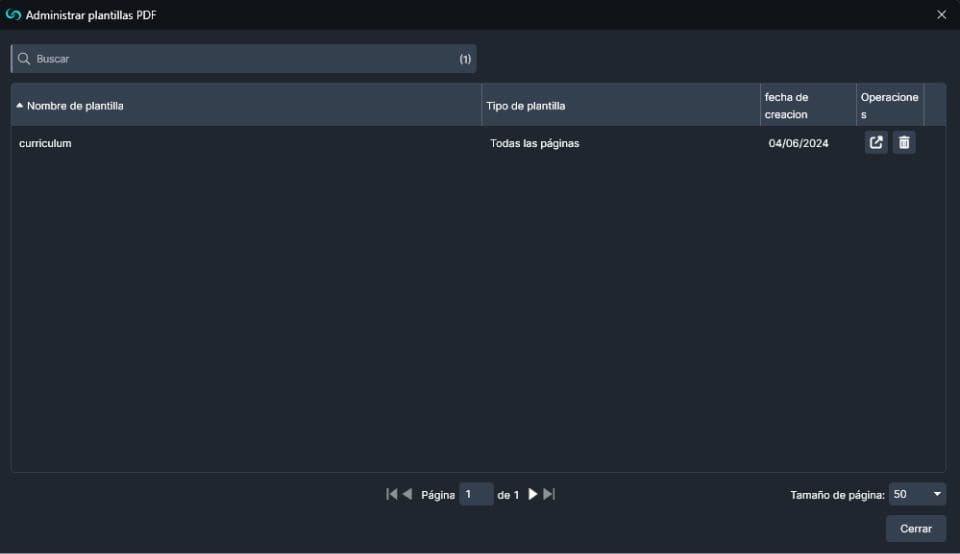 Template options in Spanish
