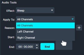 select-different-audio channels