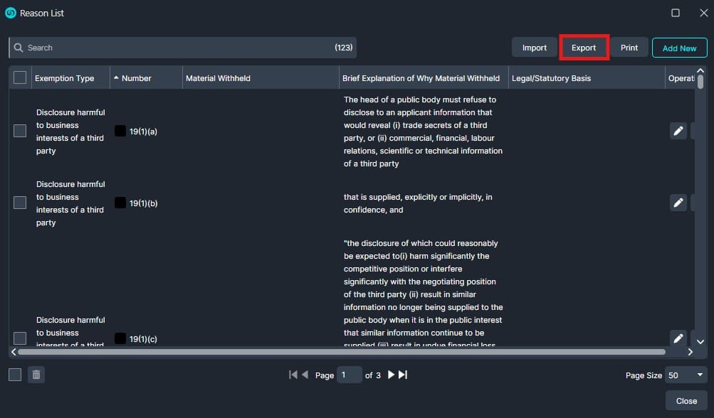 export-list | CaseGuard