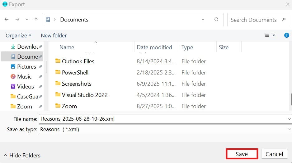 save-reasons | CaseGuard save-reasons